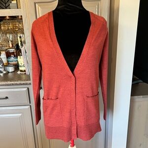 Eileen Fisher Burnt Orange Long Cardigan Sweater